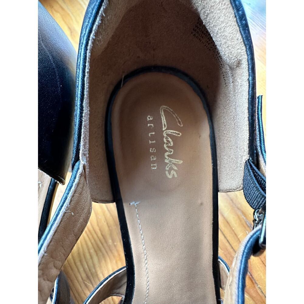 Clarks Sandal Ciera Gull Pump Block Heel Black Women's Size 8 - Picture 6 of 6